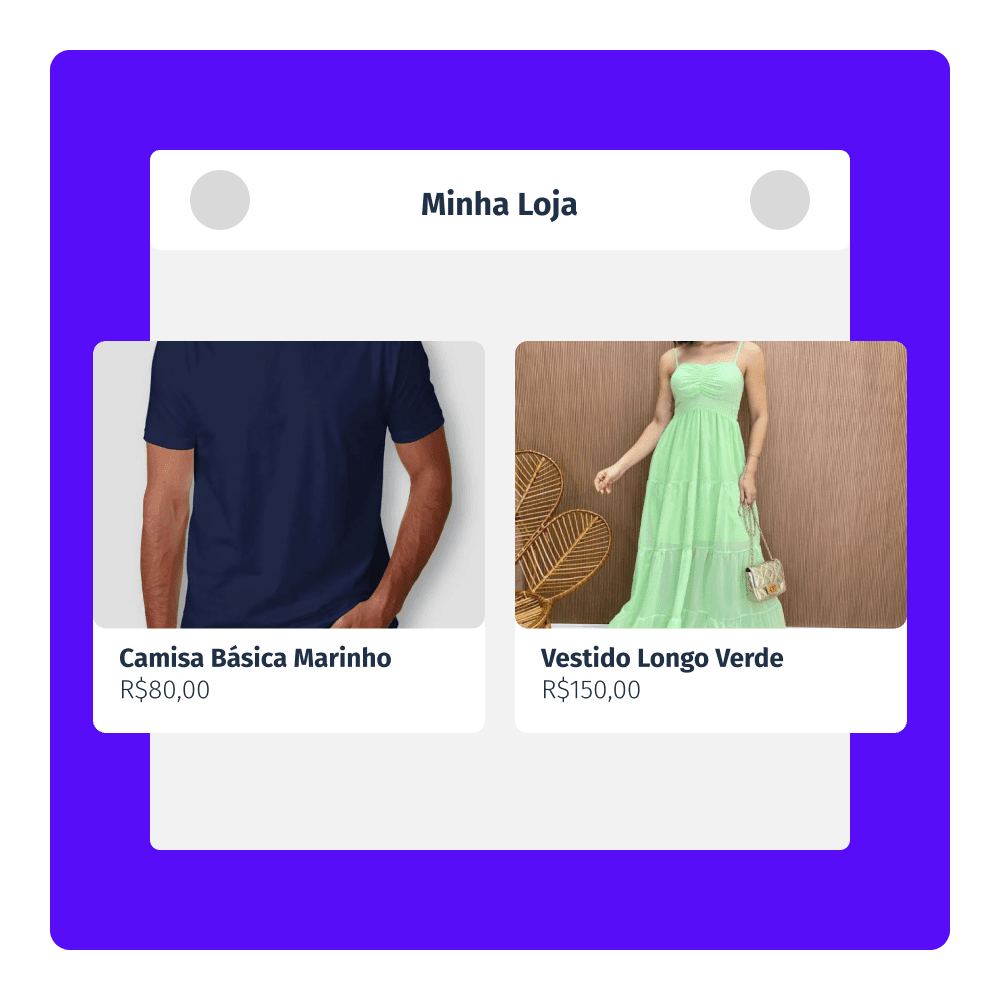 Adicione produtos, imagens e preços com facilidade